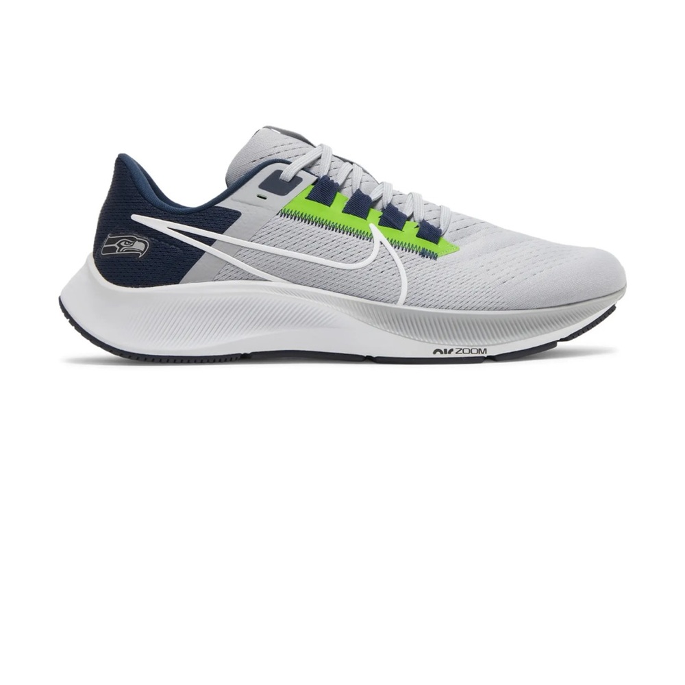 Seahawk Nike Men's Gray and Green Running Shoes